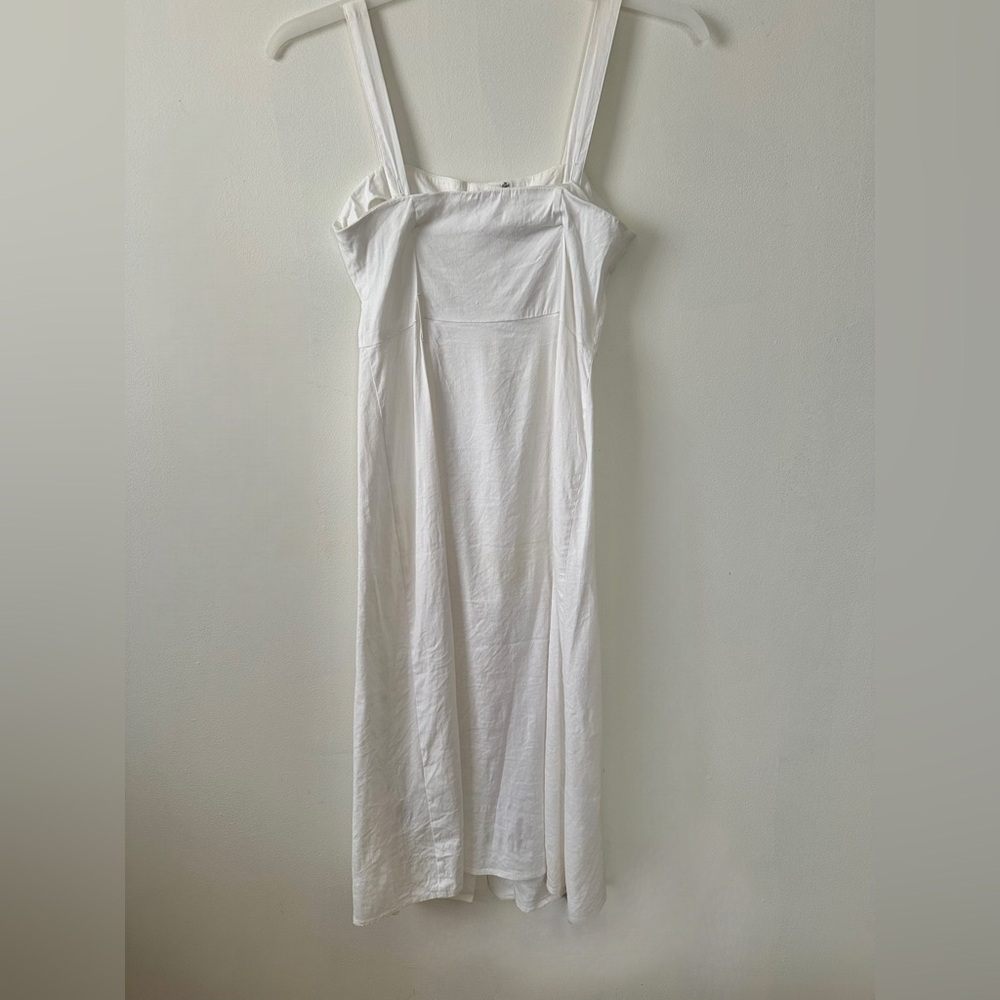 White dress with brown buttons - Picture 3 of 3